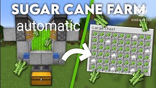 easy sugar cane farm automatic in Minecraft for bedrock edition [upl. by Mckale]