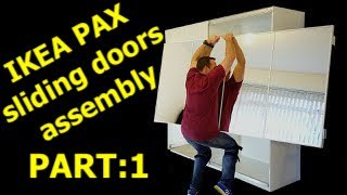 IKEA PAX WARDROBE Sliding doors assembly Part 1 [upl. by Wivinia]