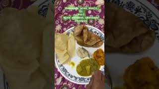 Homemade aloo bhaji with puri and coconut chutneyrecepieyoutube recepies foodie [upl. by Xila902]