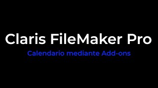 Claris FileMaker 19  Calendario  Add ons [upl. by Mccahill]