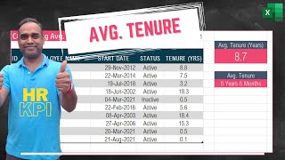 Calculating Average Employee Tenure using formula in Excel  HR KPIs amp HR Metrics [upl. by Analed]