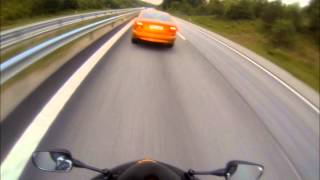 Volvo c70 677hp vs CBR 1000 07 180hp [upl. by Tennies]