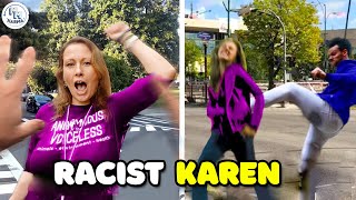 Karen ATTACK Trump supporter Then Gets ULTRA KNOCKED OUT😲  And Getting Instant Karma [upl. by Mortensen]