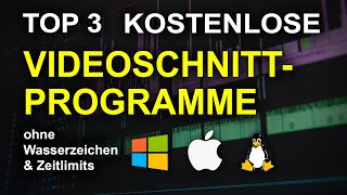 Die 3 besten KOSTENLOSEN Videoschnittprogramme [upl. by Colvin378]