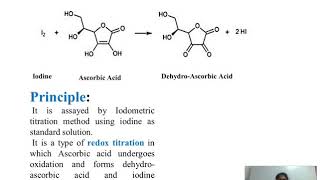 Assay of ascorbic acid by iodometric titration method  Dr Meenaxi Maste [upl. by Nelan]