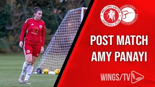 POST MATCH INTERVIEW  Amy Panayi reflects of thrilling 32 victory at home against Steyning FC [upl. by Ahtnammas]