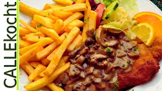 Jägerschnitzel selber machen beste Jägersoße von Champignons Rezept [upl. by Eniwtna202]