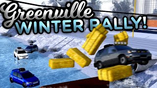 RACING IN AN INTENSE WINTER RALLY RACE  Greenville ROBLOX [upl. by Anaeg]