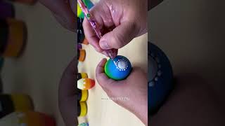 Dot Mandala Rainbow nesting egg painting Full video🔗satisfying dotart satisfying rainbow craft [upl. by Enairb]