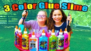 3 Colors Of Glue SLIME CHALLENGE Sarah Grace vs Sierra Haschak [upl. by Nedmac420]