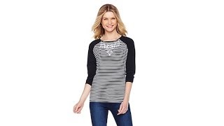 DG2 by Diane Gilman Striped Knit Necklace Tee [upl. by Naz]