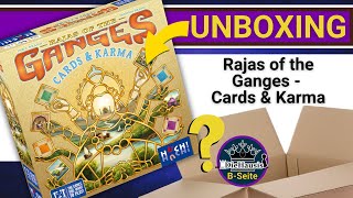 Rajas of the Ganges  Cards amp Karma  📦 Unboxing Spiel von HUCH  DieHausis BSeite [upl. by Hafeetal]