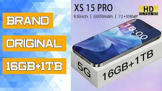 Brand Original 16GB1TB Smartphone 68 inch XS15 Pro Full Screen 4G 5G Cell Phone 6800mAh Mobile Pho [upl. by Matronna]