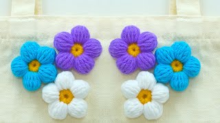 crochet flower 5 petal  chart flower crochet  very useful crochet flower [upl. by Notyep]