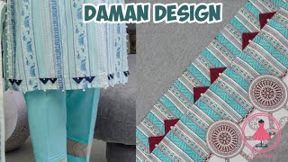 Easy Daman design cutting and stitching  Latest kameez border design  Daman Design 01 Open store [upl. by Annotahs]