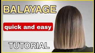 HOW to make a BALAYAGE on a Bob CUT BABYLIGHTS highlights hairdresser tutorial [upl. by Enimrac729]