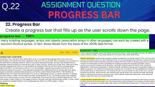 Progress bar  Assignment question no22  using html css and javascript [upl. by Creath601]