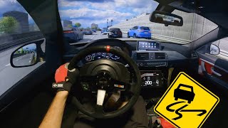 CUTTING UP IN TRAFFIC Assetto Corsa  Triple Screen Setup [upl. by Oirelav695]