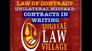 Contract Law Unilateral Mistake Part 2 [upl. by Arev]