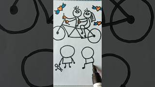 couple drawinglovecuteartfriendslovestatusshorts funnycomedyjokesytshortscraftstickman [upl. by Baer]