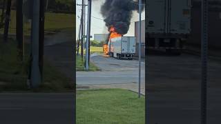 Semitruck burning next to commercial building Dallas Texas [upl. by Wina]