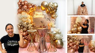 Como hacer un Arco de Globos en Tela Shimmer Niu  Decoración para cumpleaños PASO A PASO [upl. by Oirazan]