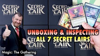 Magic The Gathering Secret Lair Unboxing  Opening And Inspecting All 7 Drops [upl. by Luemas]