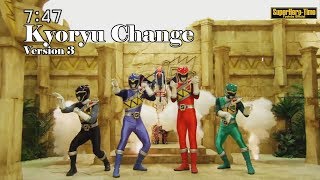 Kyoryu Change Brave In  Zyuden Sentai Kyoryuger Henshin Version 3 Ep 11 to 15 [upl. by Grobe]