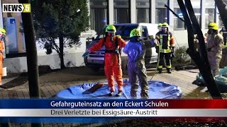 17122016 R Gefahrguteinsatz an den Eckert Schulen  Drei Verletzte bei EssigsäureAustritt [upl. by Ahsyia]