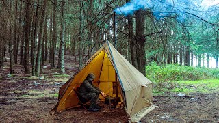 Hot Tent Camping In Rain Storms  Video Compilation [upl. by Irtimd]