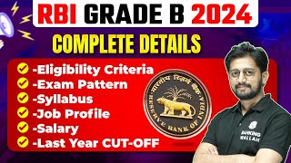 RBI Grade B 2024 Notification  RBI Grade B Salary Syllabus Eligibility Criteria Job Profile [upl. by Ociredef]