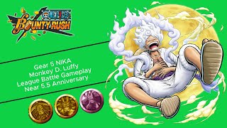 EX Gear 5 Luffy Kaido Set Near 55 Anniversary League Battle Gameplay  One Piece Bounty Rush [upl. by Sami]