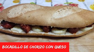 😋 BOCADILLO DE CHORIZO FRITO CON QUESO shorts [upl. by Rehportsirhc]