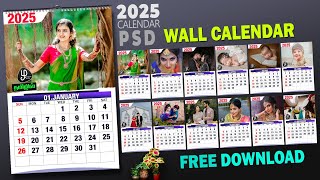 wall calendar design free download 2025 wall calendar calendar psd file free download [upl. by Ettenahs]