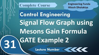 Masons Gain Formula for Signal Flow Graph Steps Process and GATE Example 2 [upl. by Atiuqihc813]