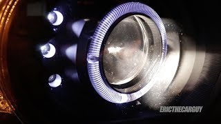 HID vs LED vs Halogen Headlights in Projector Housings [upl. by Nylorak]