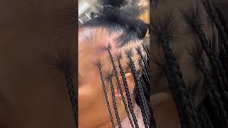 Knotless on FINE Hair 💖reshinehair shorts braids hairstyle naturalhair [upl. by Nevet]