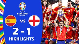 SpagnaInghilterra 21 Highlights  FINALE  UEFA Euro 2024 [upl. by Bernarr]