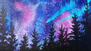 Beginners learn to paint Acrylic  Aurora Borealis Landscape  The Art Sherpa  TheArtSherpa [upl. by Dnomad]