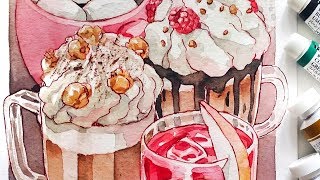 SWEET DRINKS  HUNGRY Watercolor series [upl. by Adamo]