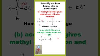 Homolytic Vs Heterolytic Bond Cleavage  Organic Chemistry youtubeshorts chemistrylearning [upl. by Arik687]