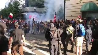 Antifa throws bomb and starts riot at right wing Rally [upl. by Alletniuq348]