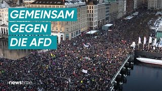 Hunderttausende protestieren bundesweit gegen rechts [upl. by Rothberg946]