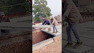 Hollow cement board roof installation process for brick house [upl. by Barthol]