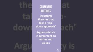 Consensus Theories  60 Second Sociology Sociological Theory and Debates [upl. by Jdavie]