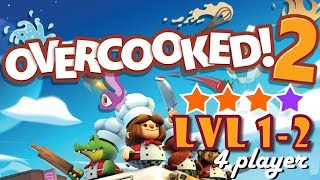 Overcooked 2 Level 12 4 stars 4 Player Coop Completed [upl. by Everara]