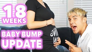 18 WEEKS PREGNANT  FUNNIEST BABY BUMP UPDATE MUST WATCH [upl. by Odlabu515]