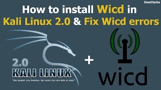 How to install Wicd in Kali Linux 20 and Fix Wicd Errors [upl. by Rowen221]