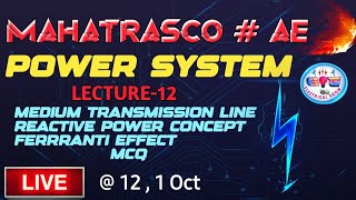 MAHATRASCO AE 2023 POWER SYSTEM LECT 12  performance of Transmission line I [upl. by Euqinobe]