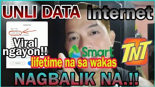 UNLIMITED DATA INTERNET NG TNT AT SMART NAGBALIK NA GOOD NEWS PERMANENT NA [upl. by Xylon]